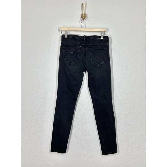 Current Elliott The Ankle Skinny Jean Overdye Blackdestroy Size 27 - Picture 3 of 4